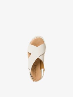 Tamaris Sandale A Talon En Cuir - Beige | Des Sandales