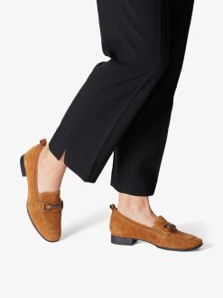 Tamaris Babouche En Cuir - Marron | Chaussures Basses Et Pantoufles