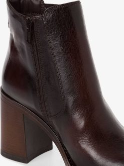 Tamaris Bottine Chelsea En Cuir - Marron | Bottines