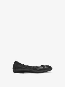 Tamaris Ballerine En Cuir - Noir | Ballerines