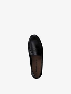 Tamaris Mocassin En Cuir - Noir | Chaussures Basses Et Pantoufles