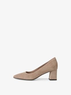 Tamaris Escarpins En Cuir - Beige | Pompes