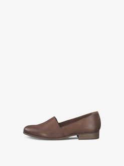 Tamaris Babouche En Cuir - Marron | Chaussures Basses Et Pantoufles