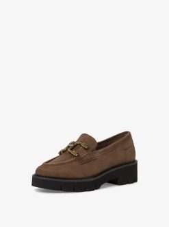 Tamaris Babouche En Cuir - Marron | Chaussures Basses Et Pantoufles