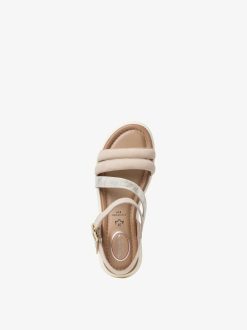 Tamaris Sandale En Cuir - Beige | Des Sandales