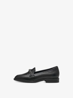 Tamaris Babouche En Cuir - Noir | Chaussures Basses Et Pantoufles