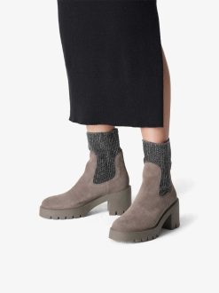 Tamaris Bottine Chelsea En Cuir - Gris | Bottines