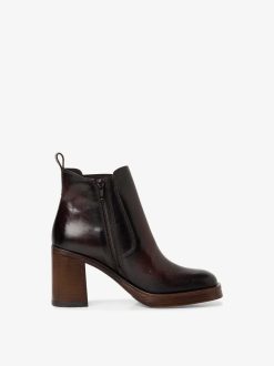 Tamaris Bottine Chelsea En Cuir - Marron | Bottines