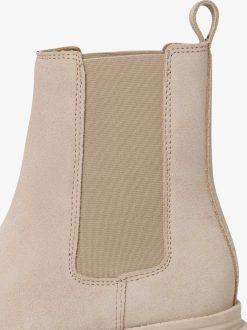 Tamaris Bottine Chelsea En Cuir - Beige | Bottines