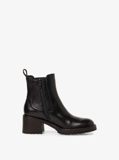 Tamaris Bottine Chelsea En Cuir - Noir | Bottines