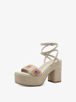 Tamaris Sandale A Talon - Beige | Des Sandales