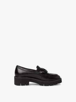 Tamaris Babouche En Cuir - Noir | Chaussures Basses Et Pantoufles