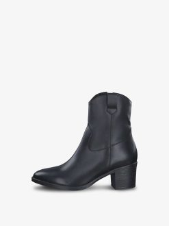 Tamaris Bottine En Cuir - Noir | Bottines