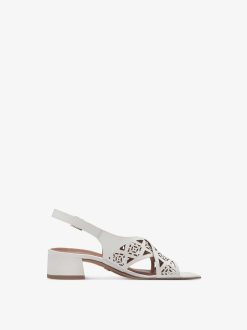 Tamaris Sandale A Talon En Cuir - Blanc | Des Sandales