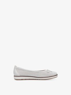 Tamaris Ballerine En Cuir - Blanc | Ballerines