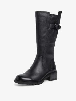 Tamaris Bottes En Cuir - Noir | Bottes