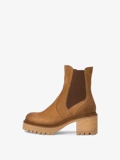 Tamaris Bottine En Cuir - Doublure Chaude Marron | Bottines