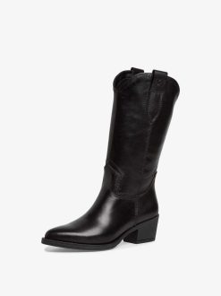 Tamaris Bottine En Cuir - Noir | Bottines