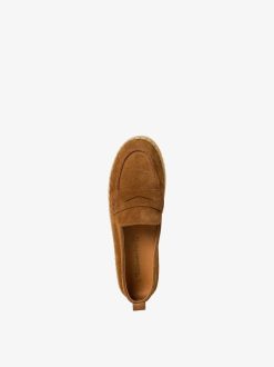 Tamaris Babouche En Cuir - Marron | Chaussures Basses Et Pantoufles