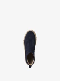 Tamaris Bottine Chelsea En Cuir - Bleu | Bottines