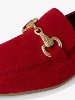 Tamaris Babouche En Cuir - Rouge | Chaussures Basses Et Pantoufles