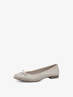 Tamaris Ballerine En Cuir - Beige | Ballerines