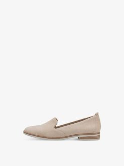 Tamaris Babouche En Cuir - Beige | Chaussures Basses Et Pantoufles