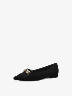 Tamaris Ballerine En Cuir - Noir | Ballerines