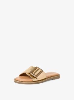 Tamaris Mule En Cuir - Or | Mules