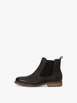 Tamaris Bottine Chelsea En Cuir - Noir | Bottines