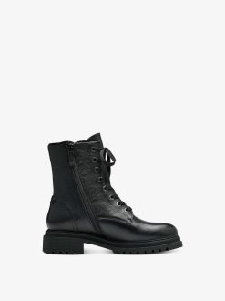 Tamaris Bottine En Cuir - Doublure Chaude Noire | Bottines