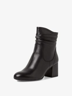 Tamaris Bottine En Cuir - Noir | Bottines