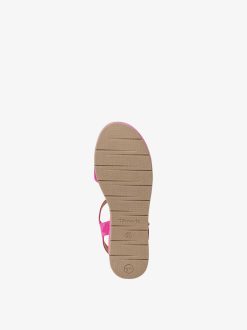 Tamaris Sandale A Talon En Cuir - Rose | Des Sandales