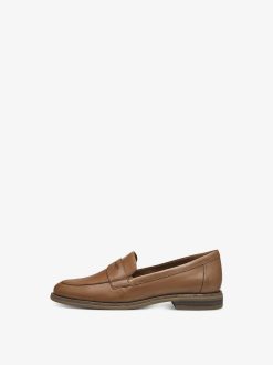 Tamaris Babouche En Cuir - Marron | Chaussures Basses Et Pantoufles