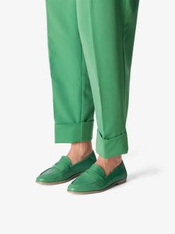 Tamaris Babouche En Cuir - Vert | Chaussures Basses Et Pantoufles