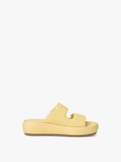 Tamaris Mule En Cuir - Jaune | Mules