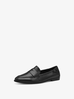 Tamaris Babouche En Cuir - Noir | Chaussures Basses Et Pantoufles