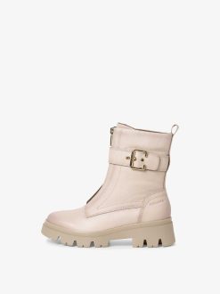 Tamaris Bottine En Cuir - Beige | Bottines