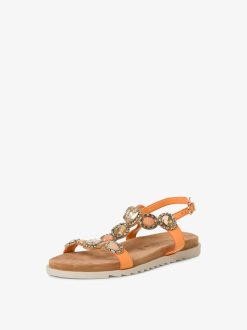 Tamaris Sandale En Cuir - Orange | Des Sandales