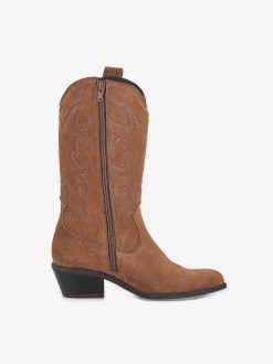 Tamaris Bottes De Cowboy En Cuir - Marron | Bottines