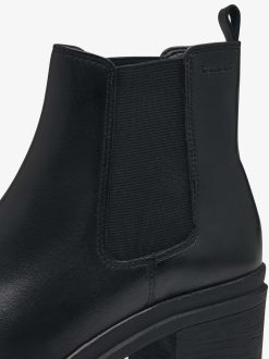 Tamaris Bottine Chelsea En Cuir - Noir | Bottines