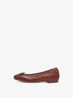 Tamaris Ballerine En Cuir - Marron | Ballerines