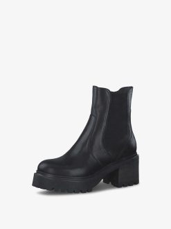 Tamaris Bottine En Cuir - Doublure Chaude Noire | Bottines