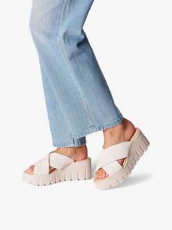 Tamaris Mule En Cuir - Beige | Mules