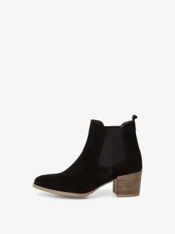 Tamaris Bottine Chelsea En Cuir - Noir | Bottines