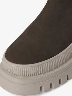 Tamaris Bottine Chelsea En Cuir - Beige | Bottines