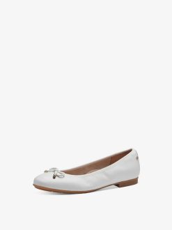 Tamaris Ballerine En Cuir - Blanc | Ballerines