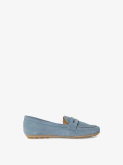 Tamaris Mocassin En Cuir - Bleu | Chaussures Basses Et Pantoufles