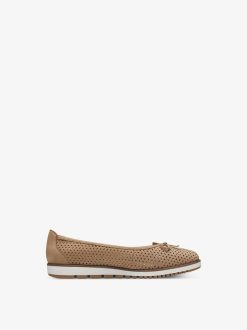 Tamaris Ballerine En Cuir - Marron | Ballerines