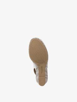 Tamaris Sandale A Talon En Cuir - Blanc | Des Sandales